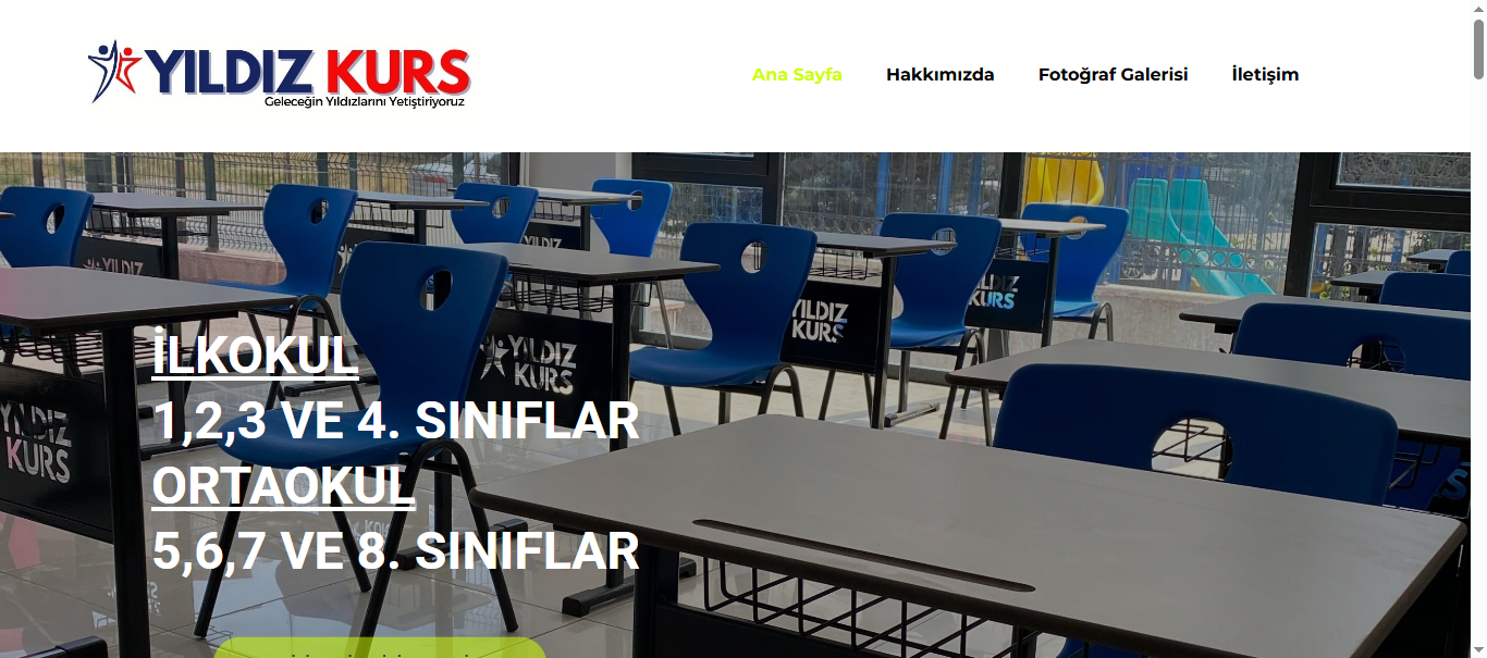 Yıldız Kurs etüt merkezi web sitesi - Nokta Sosyal Medya tarafından tasarlandı